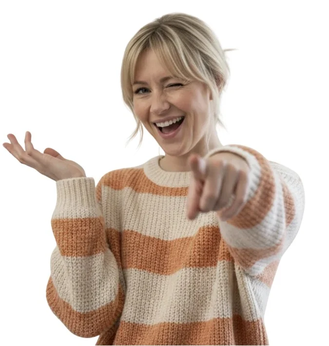 Anna Kjær peger på nyhedsbrev tilmelding