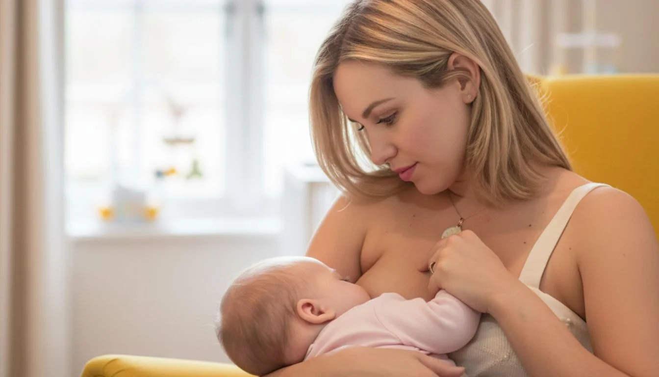 Mor og baby - god sutteteknik tegn