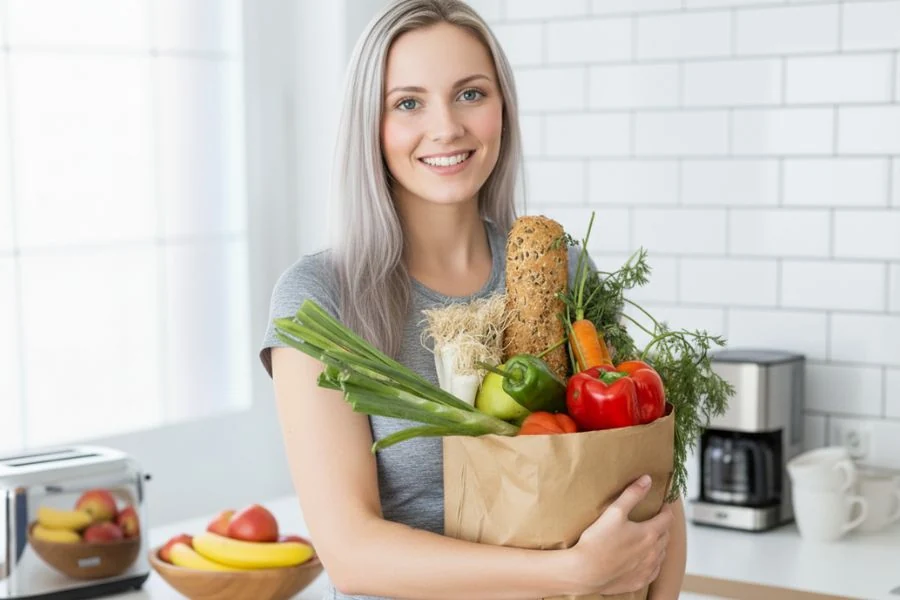 Sund tallerken med fertilitetsmad - middelhavsdiæt inspiration